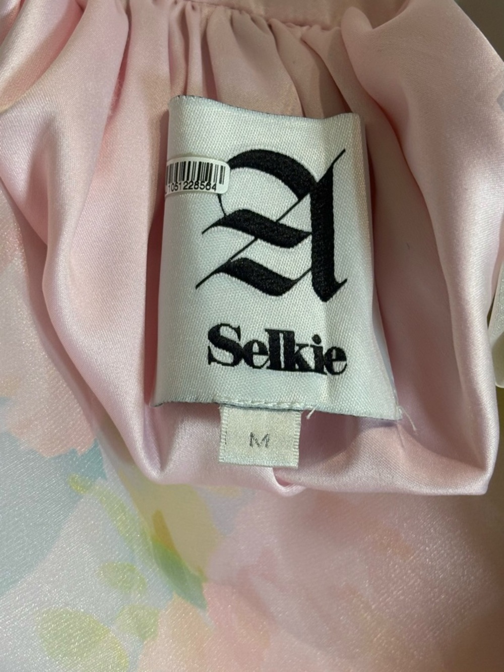 Selkie Maison Amory Ruffle Romance Midi Dress Green Pink Pastel Paints Size M - Picture 8 of 9